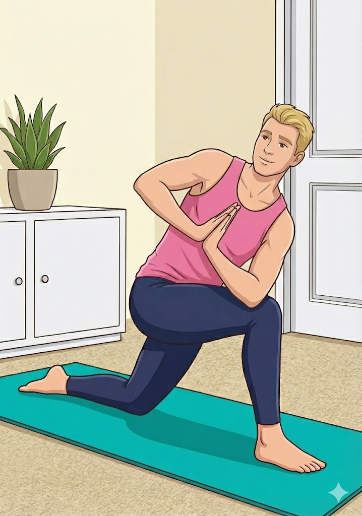 Half Prayer Twist Pose